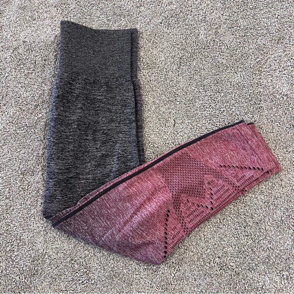 Pink Victoria's Secret Cool & Comfy Fit Leggings Crop Ombre Gray Pink Women's M, - Picture 2 of 16